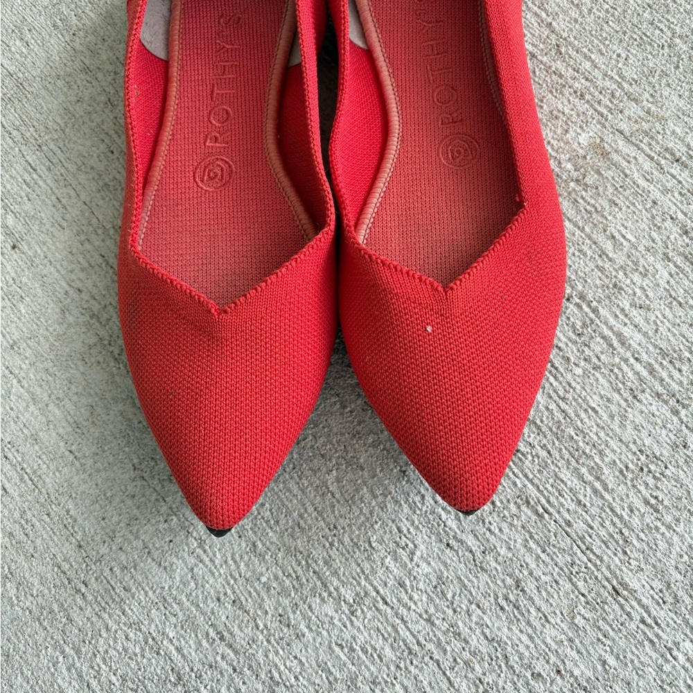 Rothy's Vibrant Red Pointed Flats